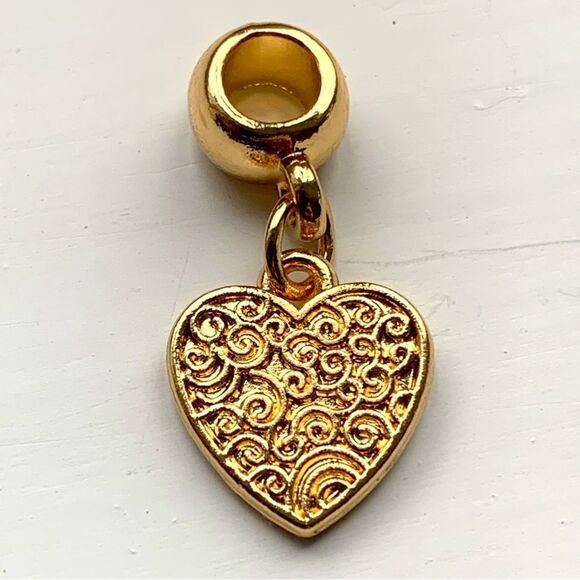 4 Charm Set – Flowers & Heart Dangle Charms for Bracelet or Necklace - Picture 6 of 8